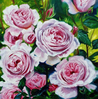 Картина под названием "English rose" - Ольга Базанова, Подлинное произведение искусства, Масло