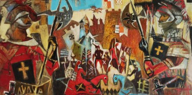 Painting titled "Игры в средневековь…" by Galya Didur, Original Artwork, Acrylic