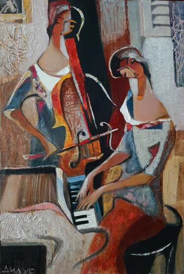 "At the piano" başlıklı Tablo Galya Didur tarafından, Orijinal sanat, Akrilik