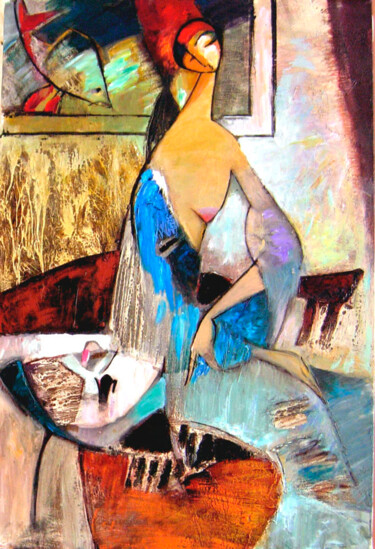 Painting titled "Fish" by Galya Didur, Original Artwork, Acrylic