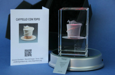 Sculpture titled "Capello con Topo CR…" by Artegambasin, Original Artwork, Glass