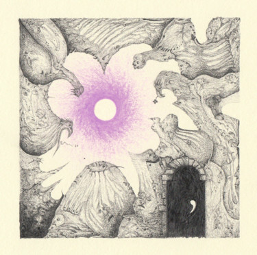 Dibujo titulada "Cerchio Violetto" por Artegambasin, Obra de arte original, Lápiz