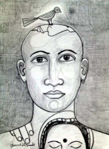 Malerei mit dem Titel "pencil drawing" von Ganeshguntoju, Original-Kunstwerk