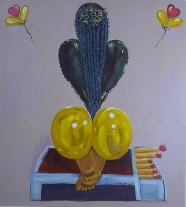Painting titled "Self love" by Ganiyat Abdulazeez, Original Artwork, Acrylic