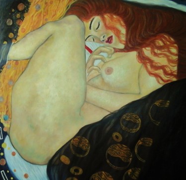 "Danaé, Copie Klimt" başlıklı Tablo Elodie Bedon (Garance Be.) tarafından, Orijinal sanat, Petrol