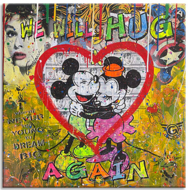 Pintura intitulada "We Will HUG Again –…" por Gardani, Obras de arte originais, Acrílico Montado em Armação em madeira