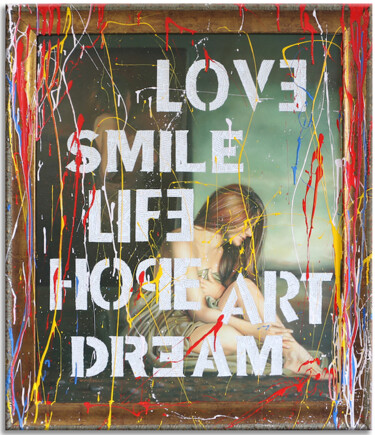 Schilderij getiteld "Hope - Original Pai…" door Gardani, Origineel Kunstwerk, Olie Gemonteerd op Frame voor houten brancard