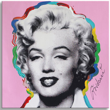 Painting titled "Marilyn about you" by Gardani, Original Artwork, Oil Mounted on Wood Stretcher frame