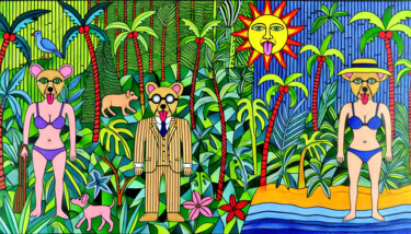 「O Despertar da Selva」というタイトルのデジタルアーツ Garfield Tussetによって, オリジナルのアートワーク, デジタル絵画