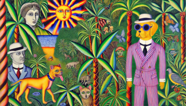 Digital Arts titled "Enigmas da Selva Mí…" by Garfield Tusset, Original Artwork, Digital Painting