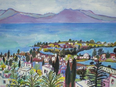 Pittura intitolato "Carthage ,Tunisie ." da Michèle Garin, Opera d'arte originale, Gouache