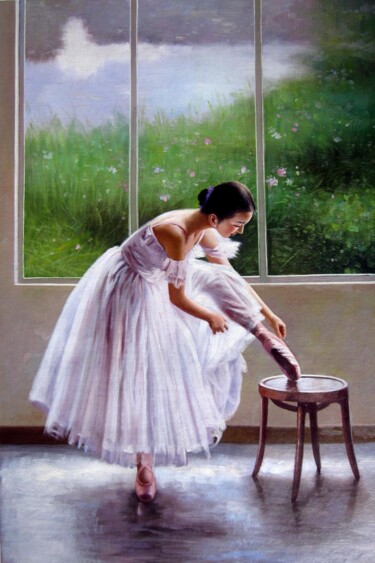 Картина под названием "Ballerina 14" - Garvin Ree, Подлинное произведение искусства, Масло Установлен на Деревянная рама для…