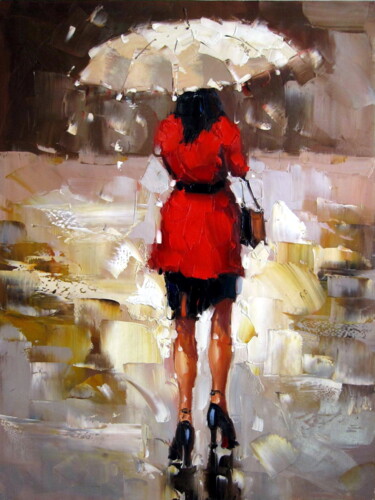 Картина под названием "Shopping girl 102" - Garvin Ree, Подлинное произведение искусства, Масло