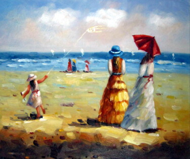 Peinture intitulée "Beach 202" par Garvin Ree, Œuvre d'art originale, Huile Monté sur Châssis en bois