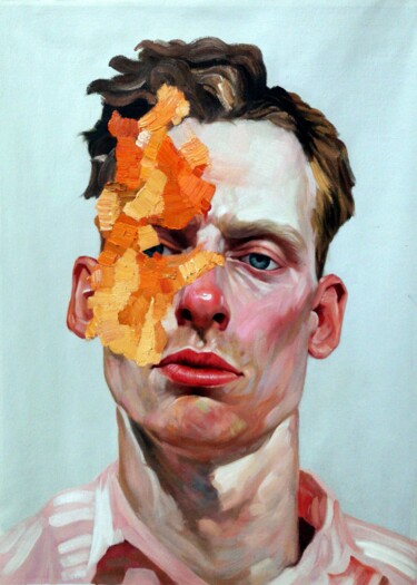 Картина под названием "Abstract portrait 0…" - Garvin Ree, Подлинное произведение искусства, Масло Установлен на Деревянная…