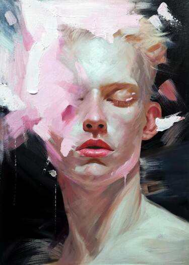 Картина под названием "Abstract portrait 0…" - Garvin Ree, Подлинное произведение искусства, Акрил Установлен на Деревянная…