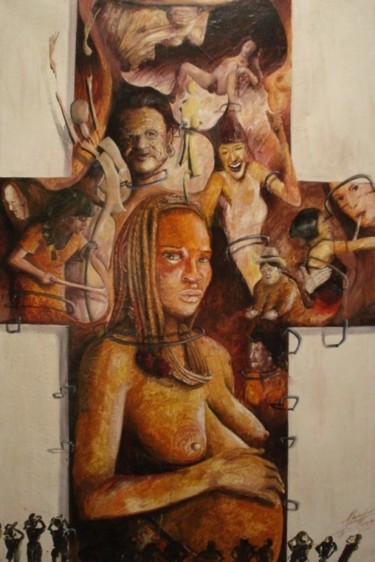 Painting titled "La cruz 2" by Alejandro Maass, Original Artwork