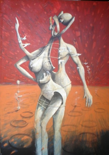 Painting titled "Enlasados" by Alejandro Maass, Original Artwork