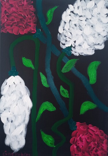 Schilderij getiteld "Floral and vital co…" door Gazkob, Origineel Kunstwerk, Acryl