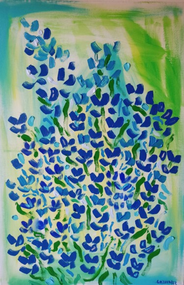 Painting titled "Ocean of flowers/Oc…" by Gazkob, Original Artwork, Acrylic