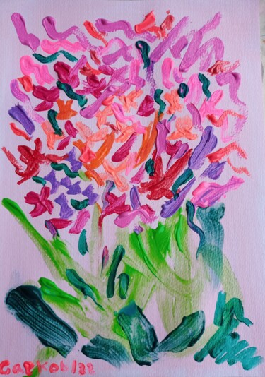 Painting titled "Femenin flowers" by Gazkob, Original Artwork, Acrylic