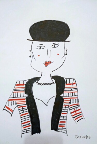 Dessin intitulée "The stylish one" par Gazkob, Œuvre d'art originale, Marqueur