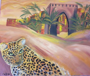 Pintura intitulada "L'oeil du désert" por Galy, Obras de arte originais, Acrílico