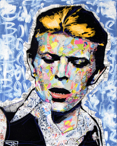 Peinture intitulée "Bowie 2" par G. Carta, Œuvre d'art originale, Acrylique Monté sur Châssis en bois