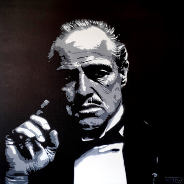 Pittura intitolato "The Godfather" da G. Carta, Opera d'arte originale, Stampino Montato su Telaio per barella in legno