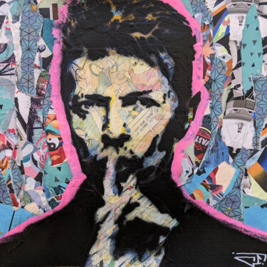 Картина под названием "David Bowie 2" - G. Carta, Подлинное произведение искусства, Акрил Установлен на Деревянная панель