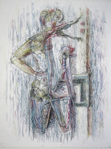 Рисунок под названием "Hand-bound prospero…" - Gerrit Cnossen, Подлинное произведение искусства, Пастель Установлен на картон