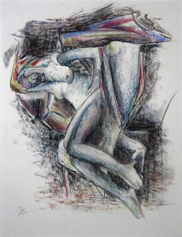 Dessin intitulée "In that teasing way…" par Gerrit Cnossen, Œuvre d'art originale, Pastel Monté sur Carton