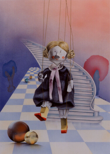 Dessin intitulée "rêve d'enfant" par Gisiane Desabliaux, Œuvre d'art originale, Gouache