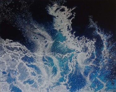 绘画 标题为“turbulences 1” 由Gisiane Desabliaux, 原创艺术品, 丙烯 安装在纸板上