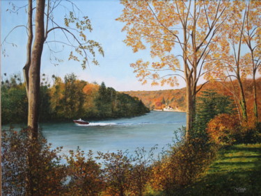 Malerei mit dem Titel "Couleurs d'automne…" von Gérard Nicaud, Original-Kunstwerk, Öl