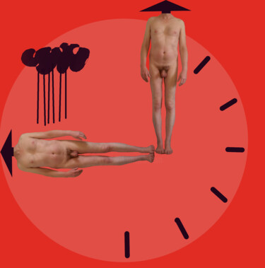 Arts numériques intitulée "Man Clock" par Gee Shepherd, Œuvre d'art originale, Travail numérique 2D