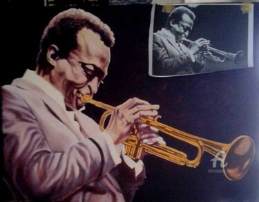 Painting titled "Miles Davis in prog…" by Geert Coucke, Original Artwork