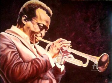 Painting titled "Miles Davis in prog…" by Geert Coucke, Original Artwork