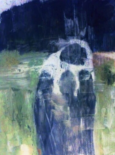 Schilderij getiteld "The Hug" door Gela Mikava, Origineel Kunstwerk, Olie