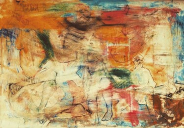 Pittura intitolato "Melancholy during t…" da Gela Mikava, Opera d'arte originale, Olio