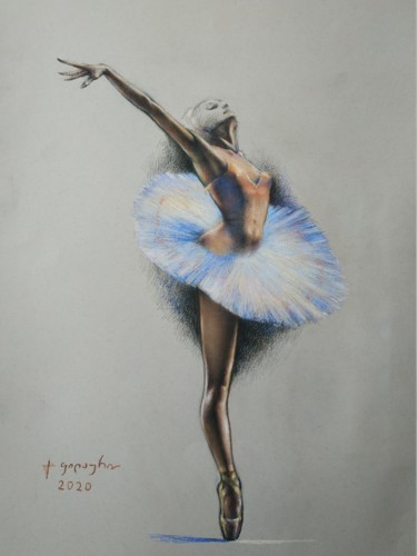 Dessin intitulée "Балерина" par Gela Philauri, Œuvre d'art originale, Pastel