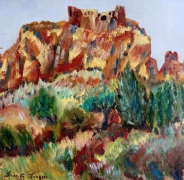 Painting titled "Les Baux de Provence" by Genevieve Fraysse, Original Artwork, Oil