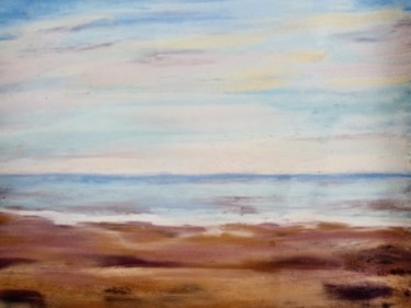 Peinture intitulée "Mer calme" par Genevieve Fraysse, Œuvre d'art originale, Pastel