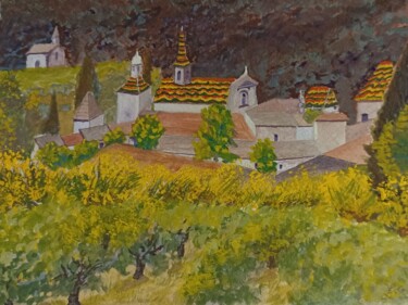 Malarstwo zatytułowany „La Chartreuse de Va…” autorstwa Genevieve Fraysse, Oryginalna praca, Gwasz