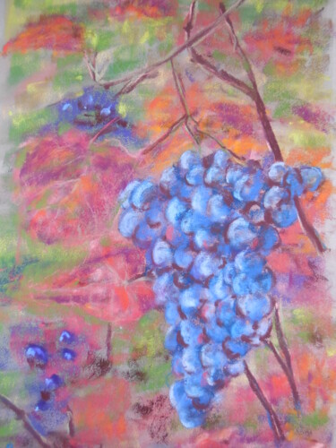 Painting titled "raisins" by Genevieve Fraysse, Original Artwork, Pastel