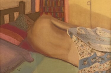 Schilderij getiteld "La sieste en été" door Genevieve Fraysse, Origineel Kunstwerk, Pastel