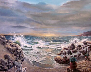Painting titled "Sunset" by Geni Gorani, Original Artwork, Oil