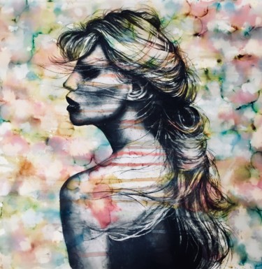 Картина под названием "wind" - Eugenia Retana, Подлинное произведение искусства, Акварель