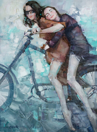 Картина под названием "couple" - Gennadi Alekhnovich, Подлинное произведение искусства, Масло