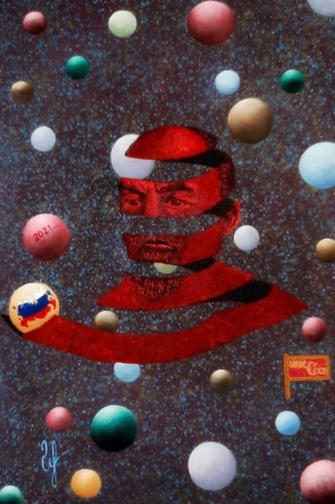 Pintura intitulada "Lenin's dreams" por Gennady Gurev, Obras de arte originais, Óleo